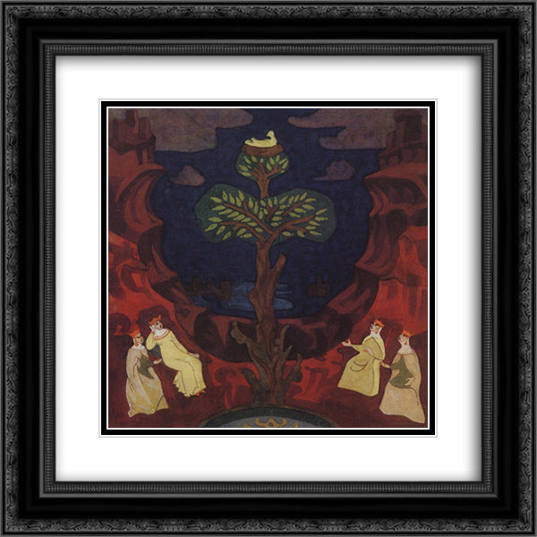 Good nest (Good tree, consolation for eyes) 20x20 Black Ornate Wood Framed Art Print Poster with Double Matting by Roerich, Nicholas