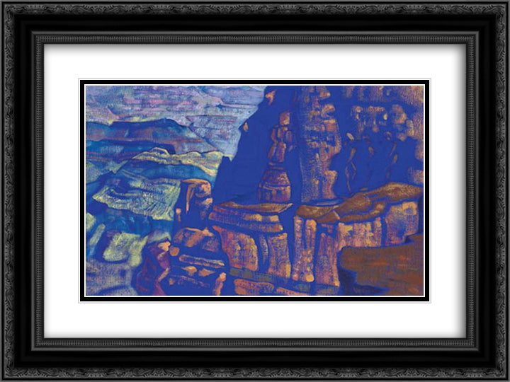Grand Canyon, Arizona 24x18 Black Ornate Wood Framed Art Print Poster with Double Matting by Roerich, Nicholas