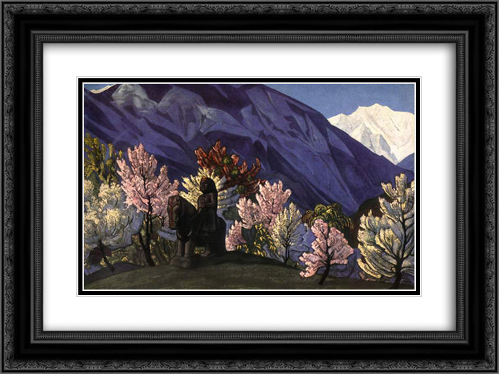 Guga Chohan. Kuluta. 24x18 Black Ornate Wood Framed Art Print Poster with Double Matting by Roerich, Nicholas