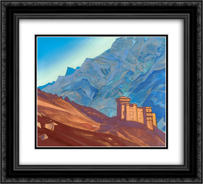 Gundla 22x20 Black Ornate Wood Framed Art Print Poster with Double Matting by Roerich, Nicholas