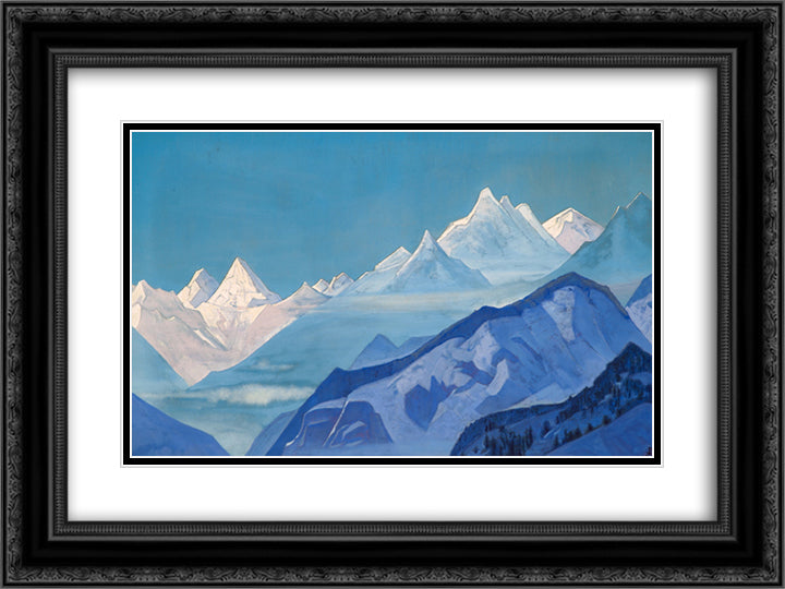 Guru Guri Dhar 24x18 Black Ornate Wood Framed Art Print Poster with Double Matting by Roerich, Nicholas