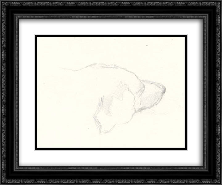 Head of a dog 24x20 Black Ornate Wood Framed Art Print Poster with Double Matting by Roerich, Nicholas
