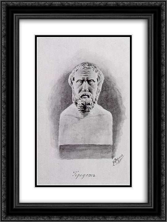 Herodotus 18x24 Black Ornate Wood Framed Art Print Poster with Double Matting by Roerich, Nicholas
