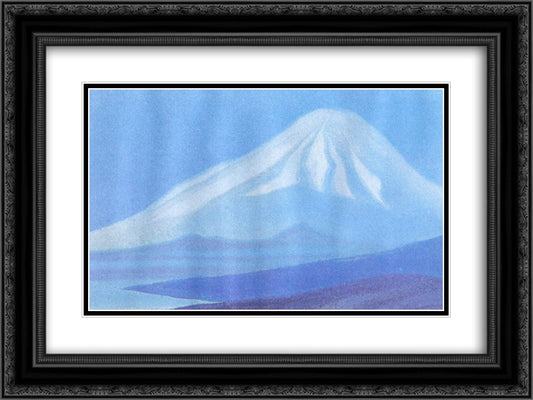 Himalayas. Snowy peak at dawn. 24x18 Black Ornate Wood Framed Art Print Poster with Double Matting by Roerich, Nicholas