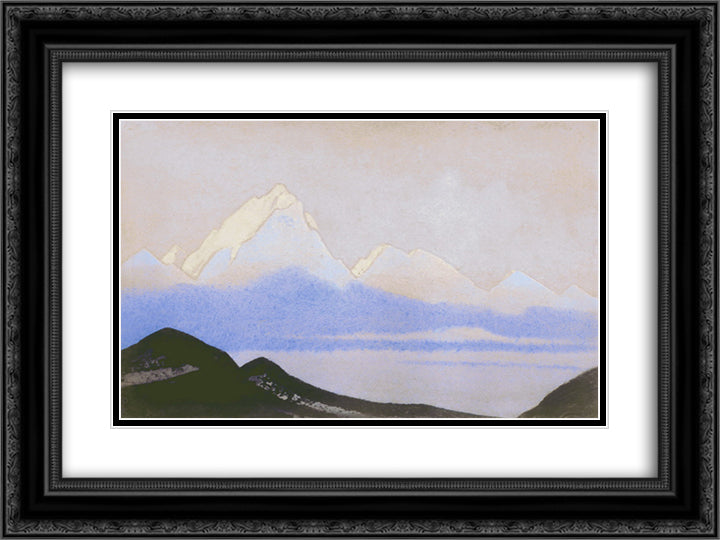 Himalayas [Terrestrial and celestial] 24x18 Black Ornate Wood Framed Art Print Poster with Double Matting by Roerich, Nicholas