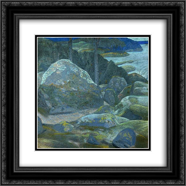Hoary Finland 20x20 Black Ornate Wood Framed Art Print Poster with Double Matting by Roerich, Nicholas