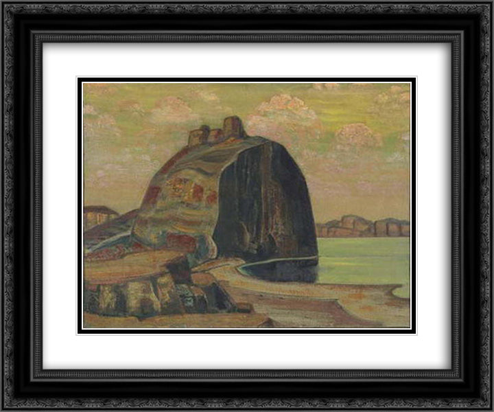 House of Spirit 24x20 Black Ornate Wood Framed Art Print Poster with Double Matting by Roerich, Nicholas