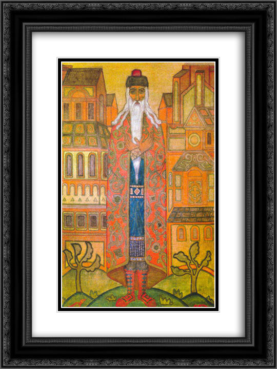 Householder 18x24 Black Ornate Wood Framed Art Print Poster with Double Matting by Roerich, Nicholas