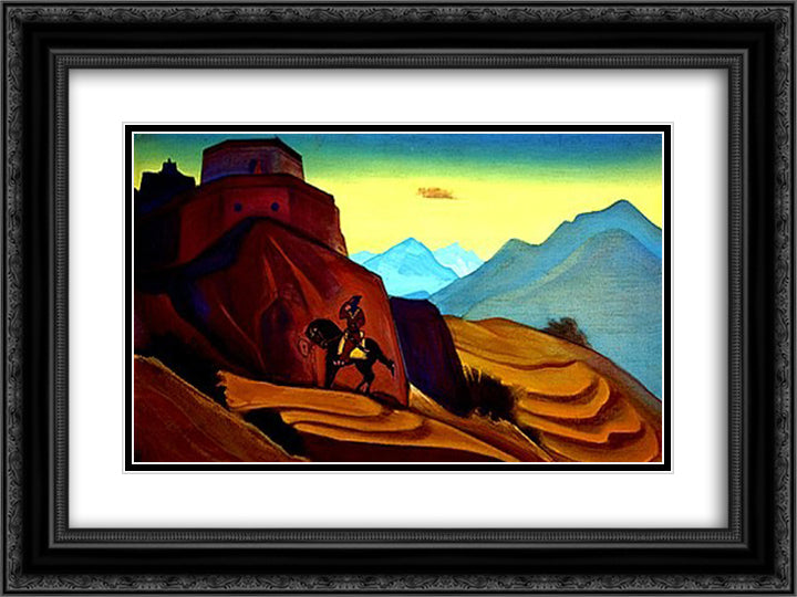 Hystaspes. Shahnameh. 24x18 Black Ornate Wood Framed Art Print Poster with Double Matting by Roerich, Nicholas