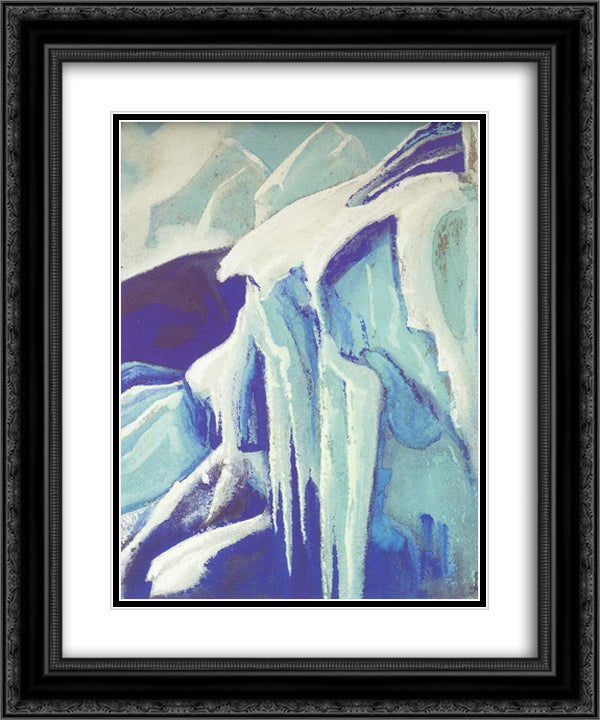 Ices 20x24 Black Ornate Wood Framed Art Print Poster with Double Matting by Roerich, Nicholas