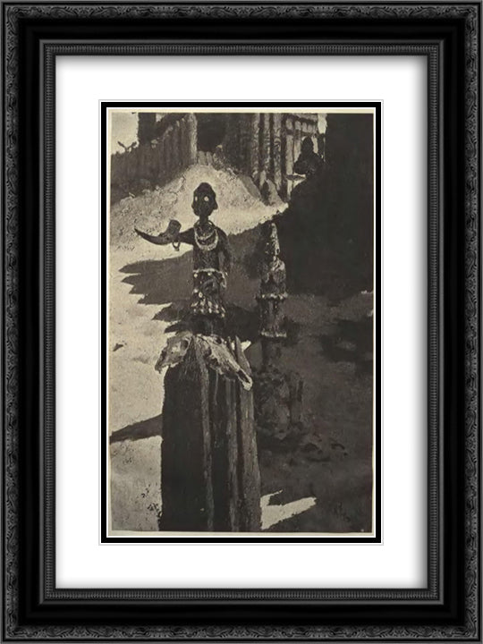 Idol 18x24 Black Ornate Wood Framed Art Print Poster with Double Matting by Roerich, Nicholas