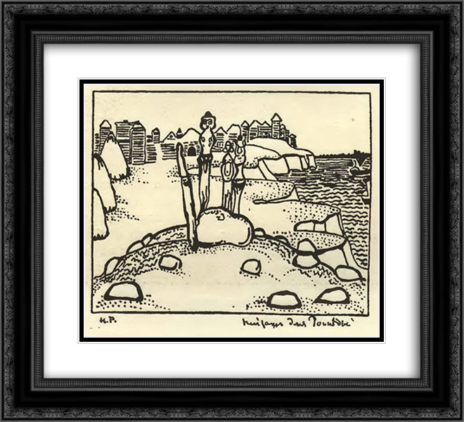 Idols 22x20 Black Ornate Wood Framed Art Print Poster with Double Matting by Roerich, Nicholas