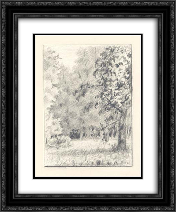 In hayfields of Tarakanovka 20x24 Black Ornate Wood Framed Art Print Poster with Double Matting by Roerich, Nicholas