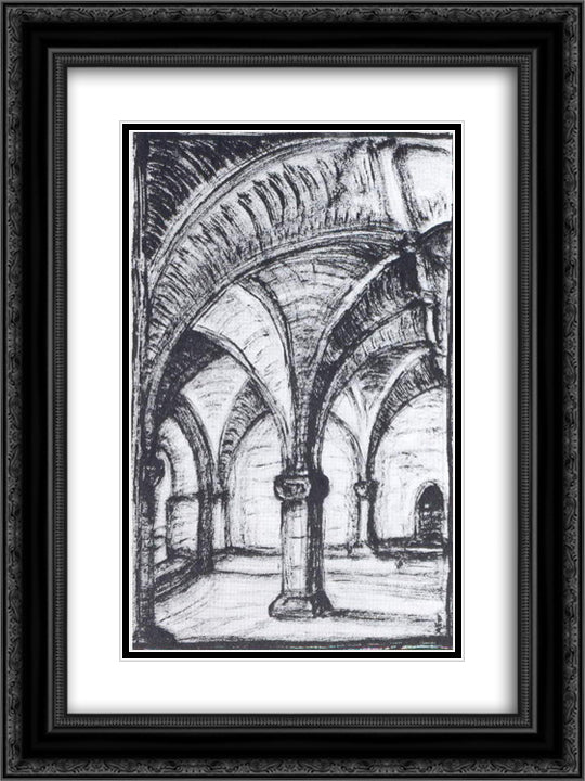 In the castle 18x24 Black Ornate Wood Framed Art Print Poster with Double Matting by Roerich, Nicholas