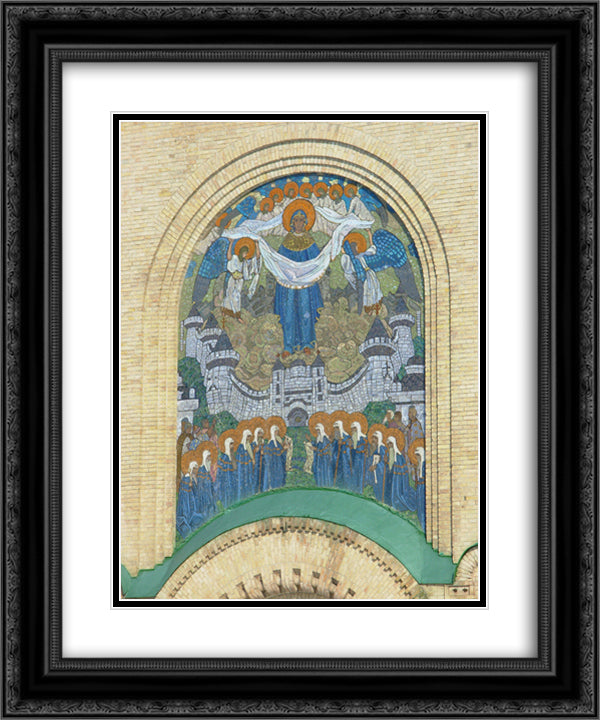 Intercession of the Theotokos 20x24 Black Ornate Wood Framed Art Print Poster with Double Matting by Roerich, Nicholas