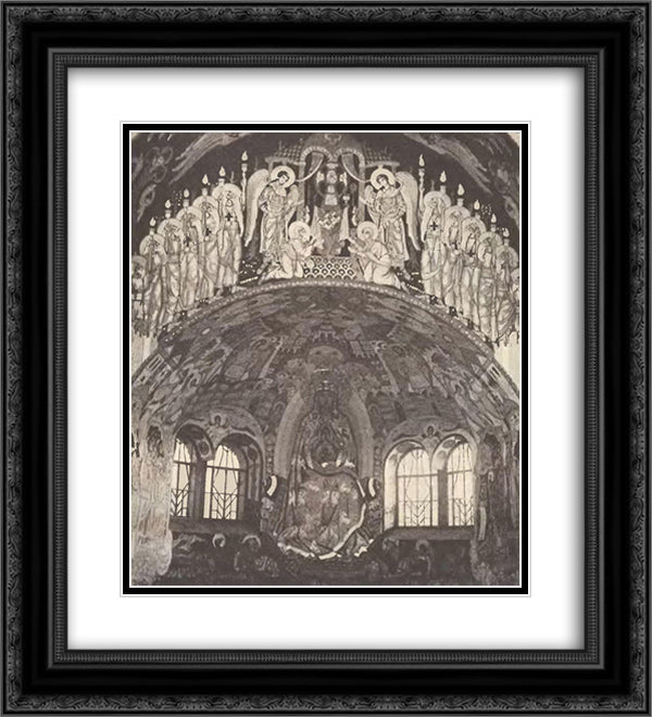 Internal painting of the church in Talashkino 20x22 Black Ornate Wood Framed Art Print Poster with Double Matting by Roerich, Nicholas