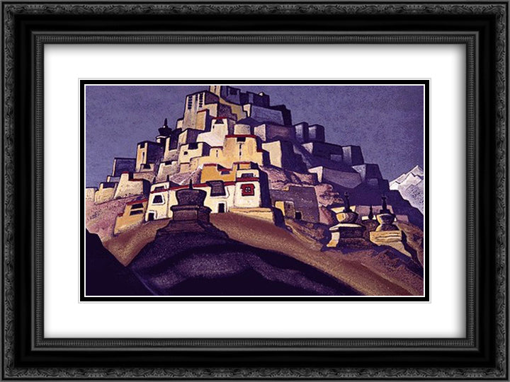 Island of Rest 24x18 Black Ornate Wood Framed Art Print Poster with Double Matting by Roerich, Nicholas