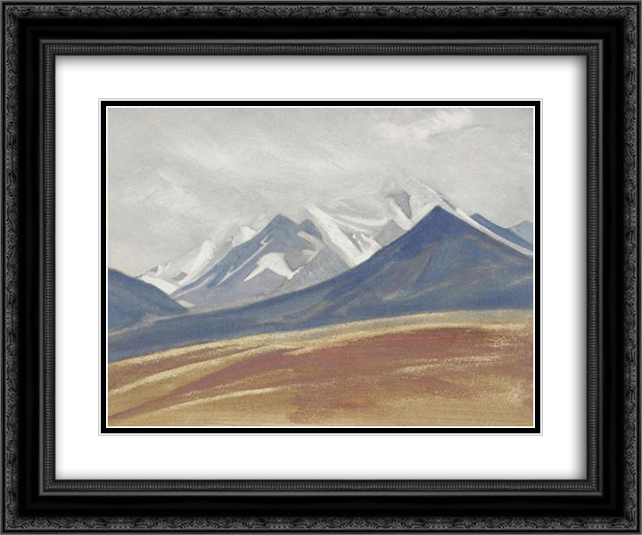 Jyagong 24x20 Black Ornate Wood Framed Art Print Poster with Double Matting by Roerich, Nicholas