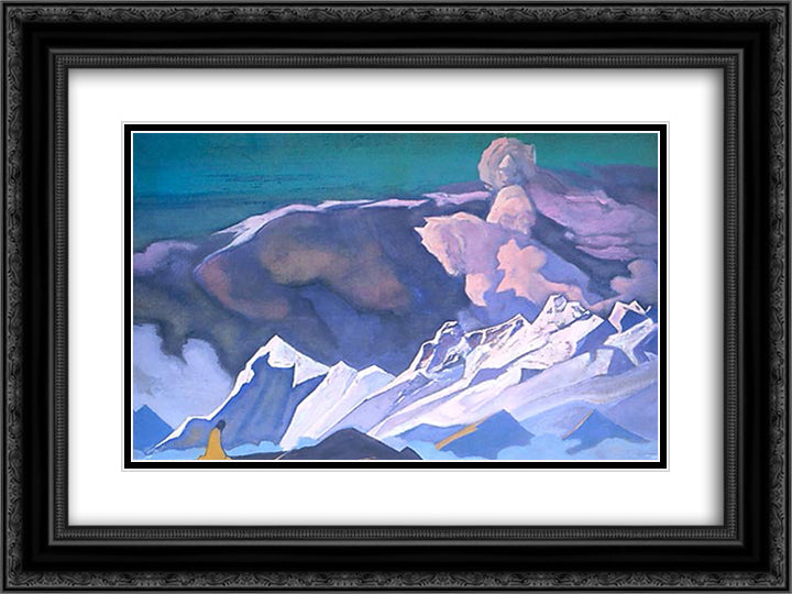Kalki Avatar 24x18 Black Ornate Wood Framed Art Print Poster with Double Matting by Roerich, Nicholas