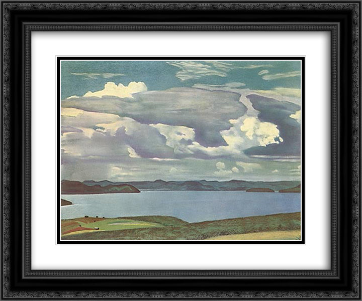 Karelia 24x20 Black Ornate Wood Framed Art Print Poster with Double Matting by Roerich, Nicholas