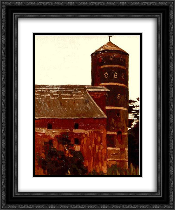 Kovno. Castle of crusaders. 20x24 Black Ornate Wood Framed Art Print Poster with Double Matting by Roerich, Nicholas