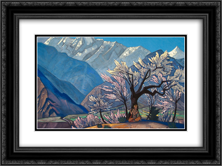Krishna (Spring in Kulu) 24x18 Black Ornate Wood Framed Art Print Poster with Double Matting by Roerich, Nicholas