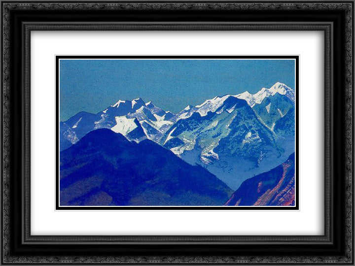 Kuluta 24x18 Black Ornate Wood Framed Art Print Poster with Double Matting by Roerich, Nicholas