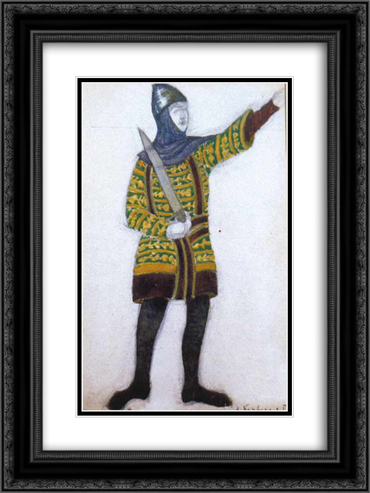 Kurvenal 18x24 Black Ornate Wood Framed Art Print Poster with Double Matting by Roerich, Nicholas