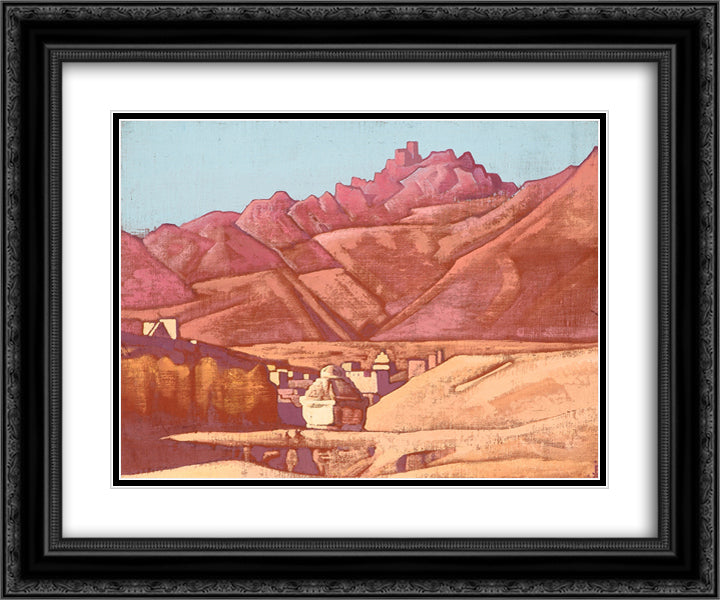 Ladakh. Leh. 24x20 Black Ornate Wood Framed Art Print Poster with Double Matting by Roerich, Nicholas