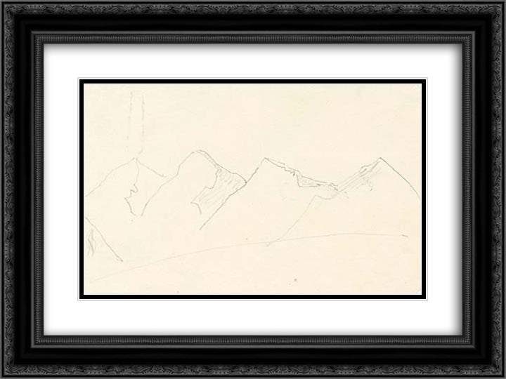 Lahaul mountains 24x18 Black Ornate Wood Framed Art Print Poster with Double Matting by Roerich, Nicholas
