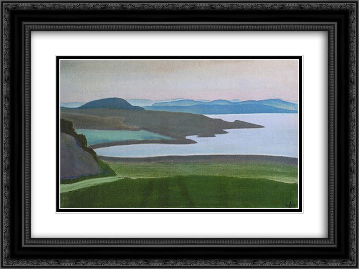 Lake Ladoga Islands 24x18 Black Ornate Wood Framed Art Print Poster with Double Matting by Roerich, Nicholas