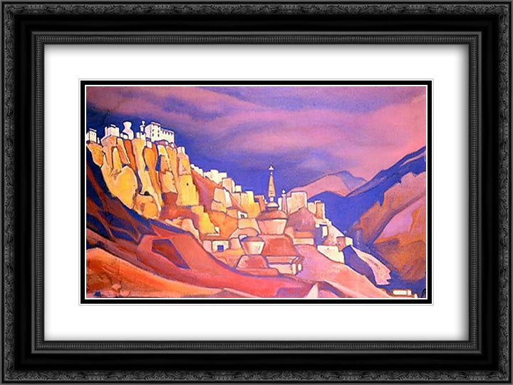 Lamayuru. Ladakh. 24x18 Black Ornate Wood Framed Art Print Poster with Double Matting by Roerich, Nicholas