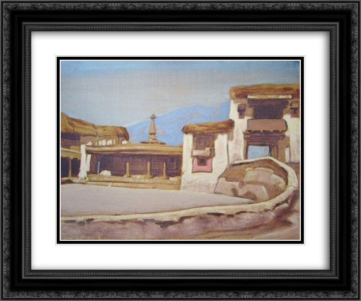 Lamayuru 24x20 Black Ornate Wood Framed Art Print Poster with Double Matting by Roerich, Nicholas