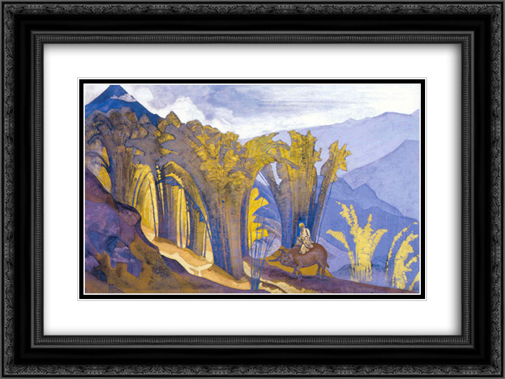 Laozi 24x18 Black Ornate Wood Framed Art Print Poster with Double Matting by Roerich, Nicholas