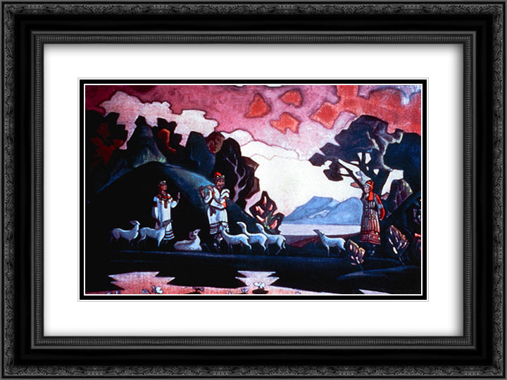 Lel 24x18 Black Ornate Wood Framed Art Print Poster with Double Matting by Roerich, Nicholas
