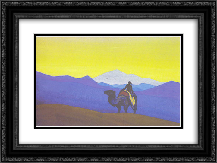Lonely stranger 24x18 Black Ornate Wood Framed Art Print Poster with Double Matting by Roerich, Nicholas