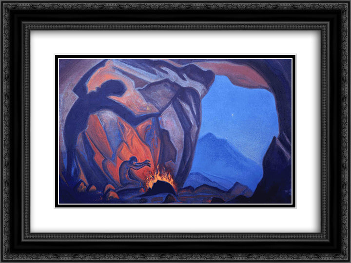 Magician 24x18 Black Ornate Wood Framed Art Print Poster with Double Matting by Roerich, Nicholas