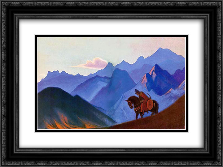Marvelous miracle (To the feat) 24x18 Black Ornate Wood Framed Art Print Poster with Double Matting by Roerich, Nicholas