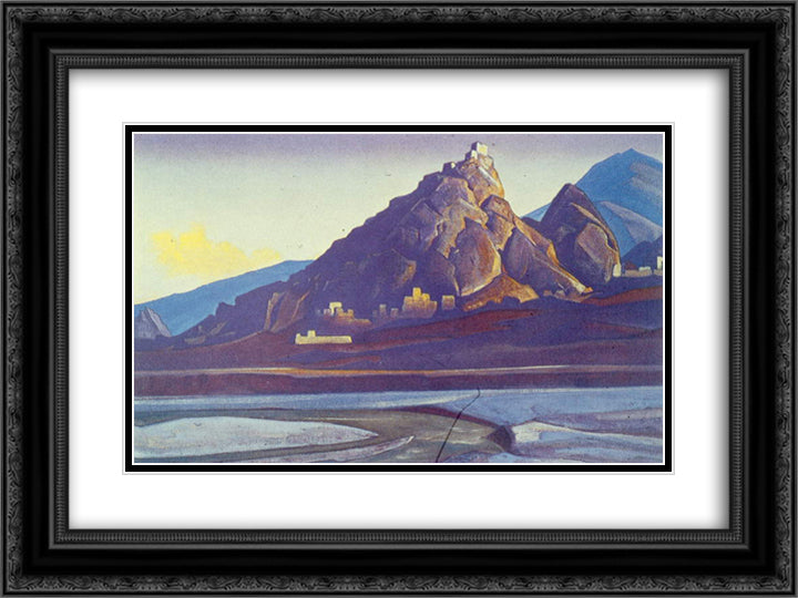 Maulbek 24x18 Black Ornate Wood Framed Art Print Poster with Double Matting by Roerich, Nicholas