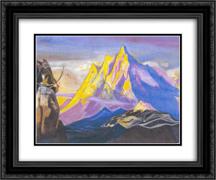 Message from Shambhala 24x20 Black Ornate Wood Framed Art Print Poster with Double Matting by Roerich, Nicholas