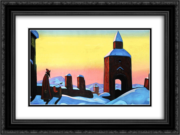Message to Tiron 24x18 Black Ornate Wood Framed Art Print Poster with Double Matting by Roerich, Nicholas