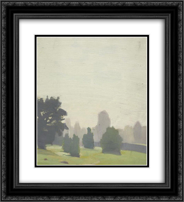 Mist 20x22 Black Ornate Wood Framed Art Print Poster with Double Matting by Roerich, Nicholas