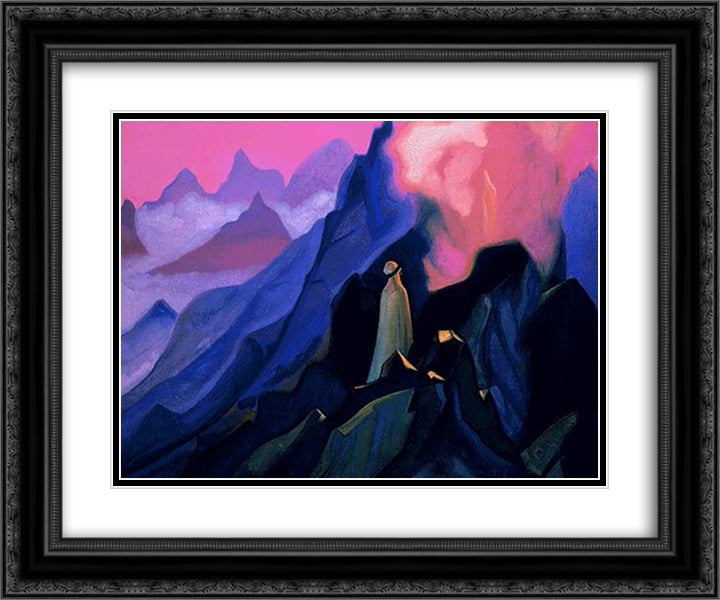 Mohammed on mount Hira 24x20 Black Ornate Wood Framed Art Print Poster with Double Matting by Roerich, Nicholas