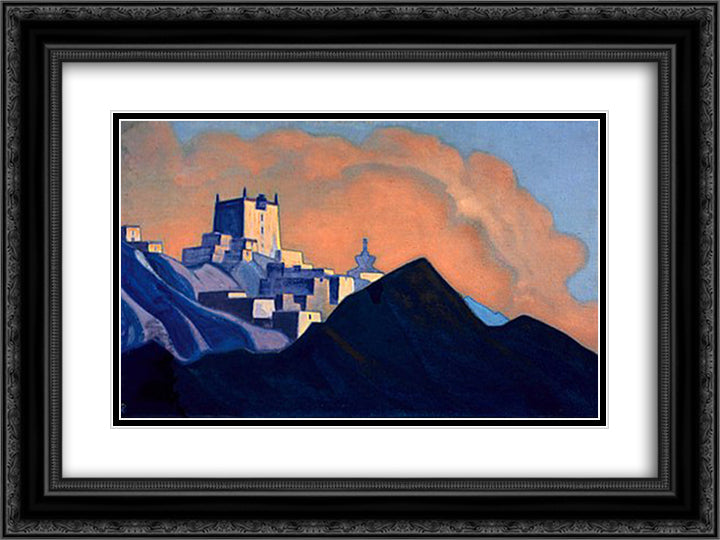Monastery (Brahmaputra) 24x18 Black Ornate Wood Framed Art Print Poster with Double Matting by Roerich, Nicholas