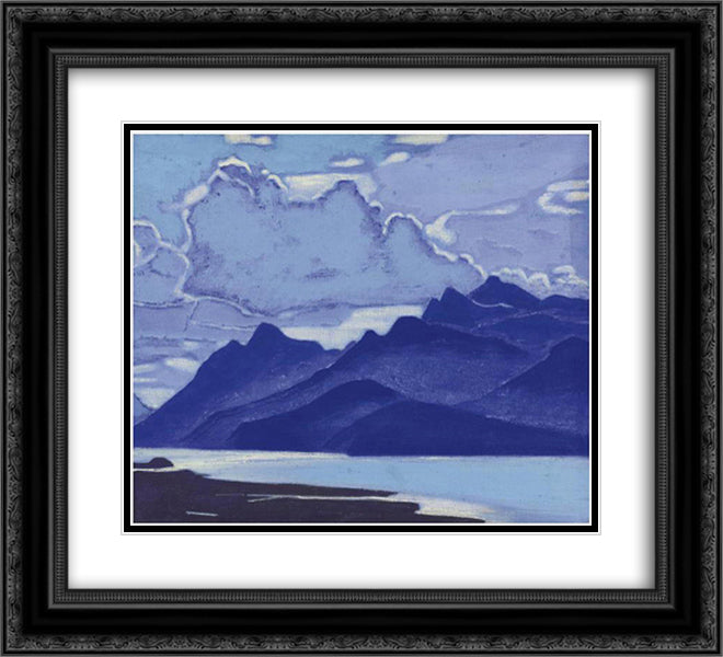 Mongolia 22x20 Black Ornate Wood Framed Art Print Poster with Double Matting by Roerich, Nicholas