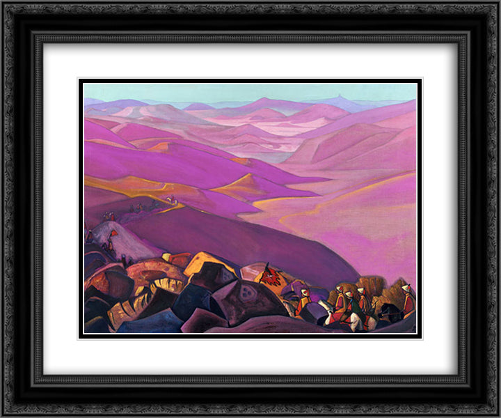 Mongolia (Campaign of Genghis Khan) 24x20 Black Ornate Wood Framed Art Print Poster with Double Matting by Roerich, Nicholas
