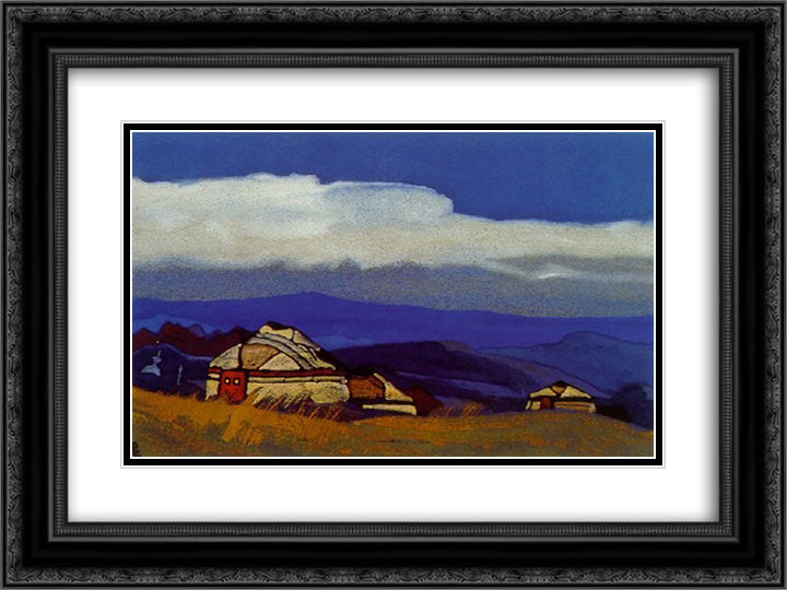 Mongoliya (Olun Sume) 24x18 Black Ornate Wood Framed Art Print Poster with Double Matting by Roerich, Nicholas