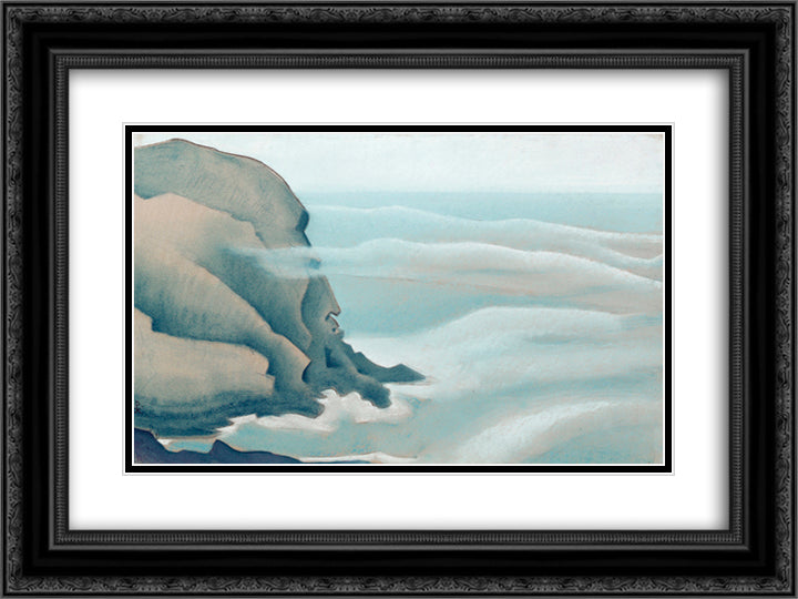Monhegan (Vagueness) 24x18 Black Ornate Wood Framed Art Print Poster with Double Matting by Roerich, Nicholas