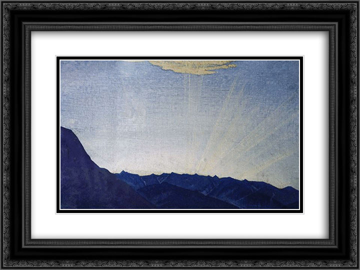 Morning 24x18 Black Ornate Wood Framed Art Print Poster with Double Matting by Roerich, Nicholas