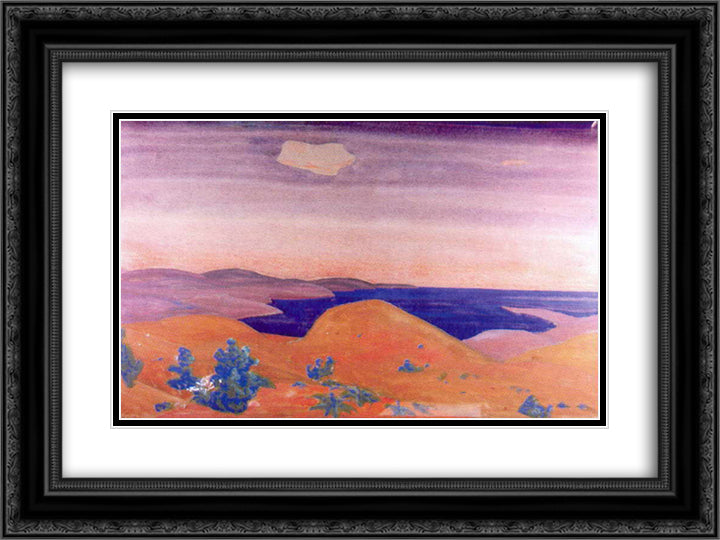 Morocco 24x18 Black Ornate Wood Framed Art Print Poster with Double Matting by Roerich, Nicholas